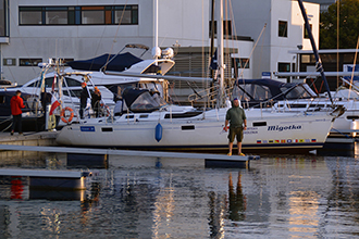 Migotka jako pierwsza dopłynęła do Karlskrony.
